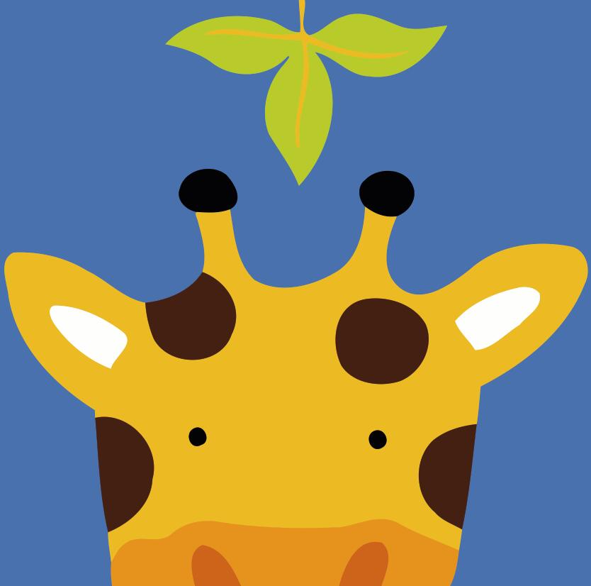Peinture par numéros Enfants | Girafe et Feuille | Figured'Art