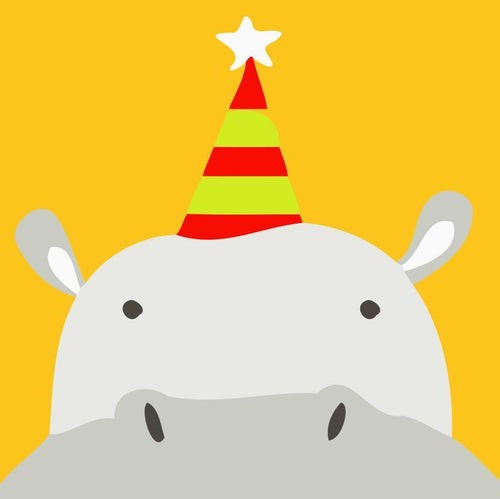 Peinture par numéros Enfants | Hippopotame au chapeau | Figured'Art