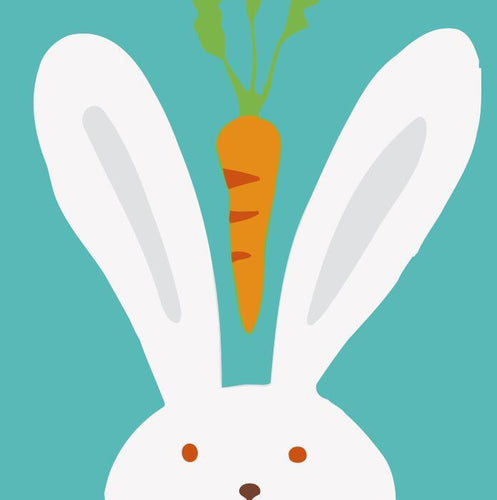Peinture par numéros Enfants | Lapin et Carotte en l'air | Figured'Art