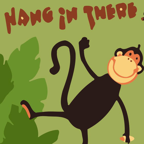 Peinture par numéros Enfants | Petit singe Hang in There | Figured'Art
