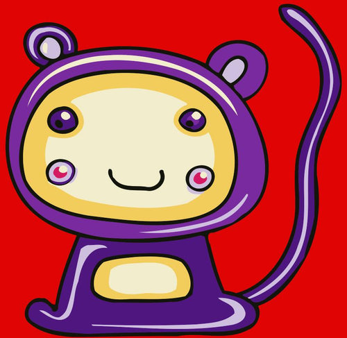 Peinture par numéros Enfants | Singe Violet | Figured'Art