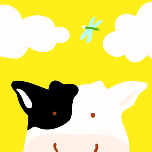Peinture par numéros Enfants | Vache et Papillon | Figured'Art