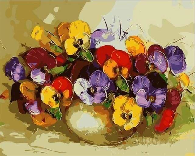 peinture par numéros | Pensées colorées | facile fleurs | FiguredArt