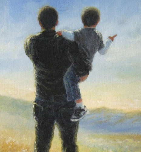 peinture par numéros | Père et son enfant | Complexe, paysages | FiguredArt