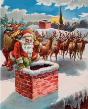 Charger l&#39;image dans la galerie, peinture par numéros | Père Noël dans la Cheminée | Intermédiaire, Noël | FiguredArt
