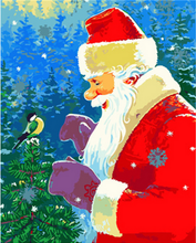 Charger l&#39;image dans la galerie, peinture par numéros | Père Noël et son oiseau | animaux, Facile, Noël, oiseaux | FiguredArt