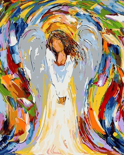 peinture par numéros | Petit Ange abstrait | Intermédiaire, religion | FiguredArt