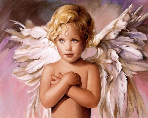 peinture par numéros | Petit Ange mignon | Intermédiaire, religion | FiguredArt