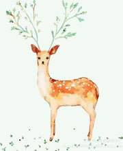 Charger l&#39;image dans la galerie, peinture par numéros | Petit Cerf stylisé | animaux facile rennes et biches | FiguredArt