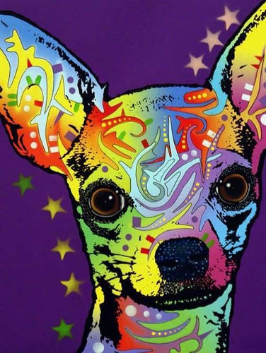 peinture par numéros | Petit Chien Aquarelle | animaux chiens intermédiaire | FiguredArt
