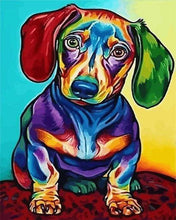 Charger l&#39;image dans la galerie, peinture par numéros | Petit Chien coloré | animaux chiens facile Pop Art | FiguredArt