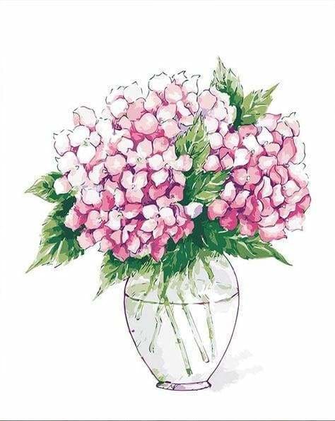 peinture par numéros | Petit Vase et Hortensias | facile fleurs | FiguredArt