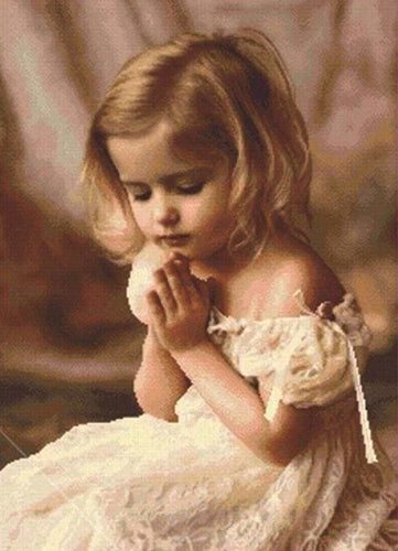 peinture par numéros | Petite fille faisant sa Prière | complexe portrait romantique | FiguredArt