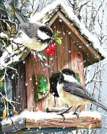 peinture par numéros | Petites mésanges | animaux, Complexe, oiseaux | FiguredArt