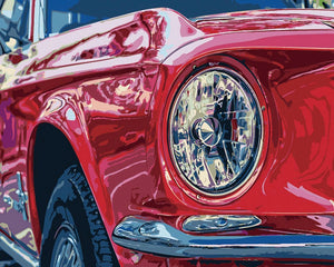 peinture par numéros | Phare voiture rouge | intermédiaire, voitures et motos | FiguredArt