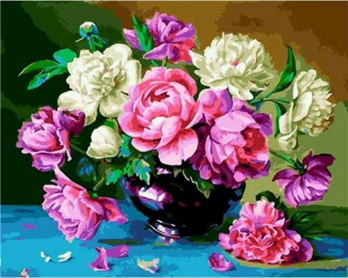 peinture par numéros | Pivoines épanouies | nouveautés fleurs facile | FiguredArt