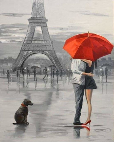 peinture par numéros | Place de Paris | intermédiaire romantique ville | FiguredArt