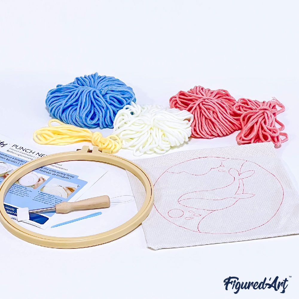 Kit Punch Needle Broderie - Motif Paresseux Et Lettres - Pour Débutants Adultes Et Enfants - Cercle 20 Cm - 9