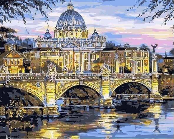 peinture par numéros | Pont à Rome | intermédiaire ville | FiguredArt