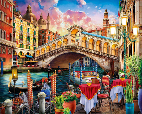 Peinture par numéros Pont du Rialto | Figured'Art intermédiaire ville nouveautés