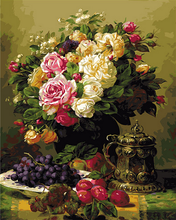 Charger l&#39;image dans la galerie, peinture par numéros | Portrait de fleurs | Complexe, cuisine, fleurs | FiguredArt