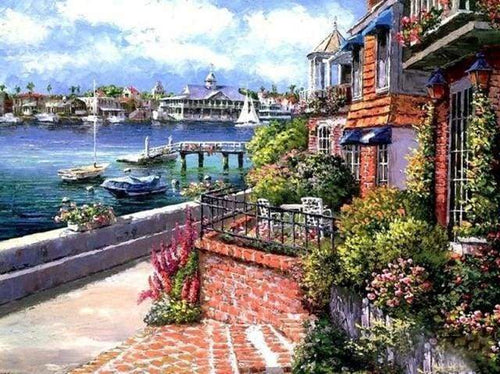 peinture par numéros | Près du Port | complexe nouveautés paysages | FiguredArt