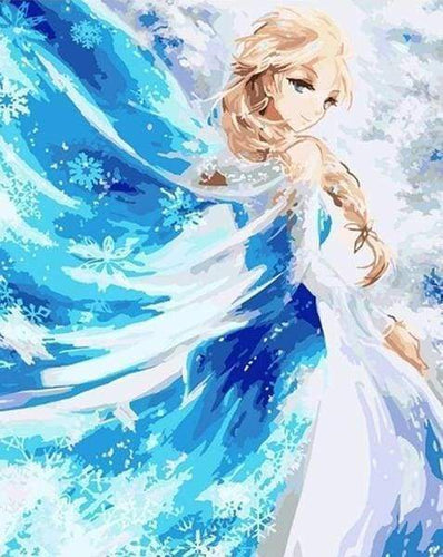 peinture par numéros | Princesse en bleu | enfants intermédiaire | FiguredArt