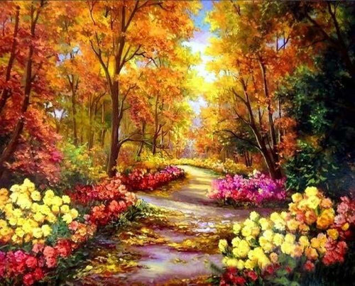peinture par numéros | Promenade en Forêt | complexe paysages | FiguredArt