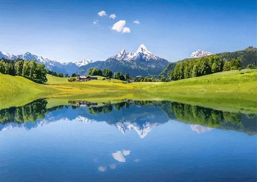 peinture par numéros | Reflet de montagne sur le lac en été | Intermédiaire, paysages | FiguredArt