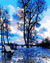Charger l&#39;image dans la galerie, peinture par numéros | Reflets bleus dans les Arbres | arbres facile paysages | FiguredArt