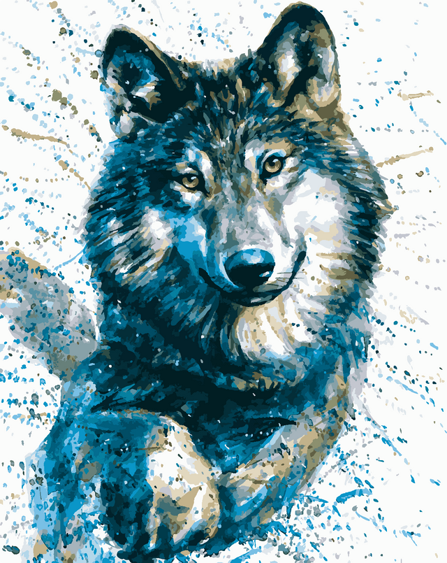 peinture par numéros | Regard de Loup | animaux, Intermédiaire, loups | FiguredArt
