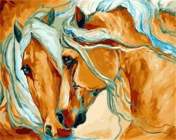 peinture par numéros | Regards de Chevaux | animaux chevaux intermédiaire | FiguredArt
