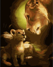 Charger l&#39;image dans la galerie, peinture par numéros | Regards de Lionne | animaux facile lions | FiguredArt
