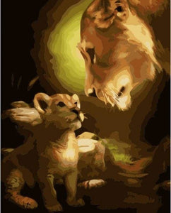 peinture par numéros | Regards de Lionne | animaux facile lions | FiguredArt