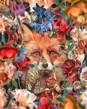 Charger l&#39;image dans la galerie, peinture par numéros | Renard dans les Fleurs | nouveautés fleurs animaux renards complexe | FiguredArt