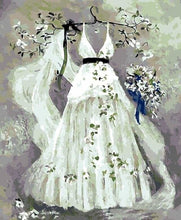 Charger l&#39;image dans la galerie, peinture par numéros | Robe de Mariée | fleurs intermédiaire romantique | FiguredArt