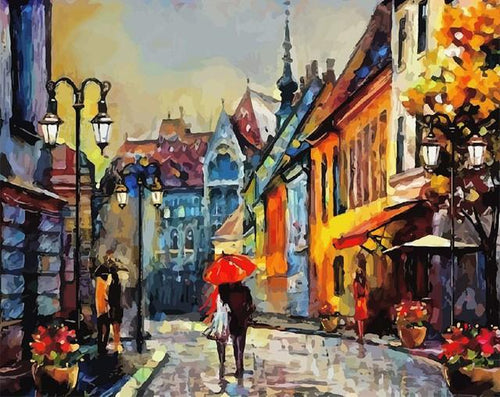 peinture par numéros | Romantisme en Ville | Complexe, romantique, ville | FiguredArt