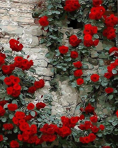 peinture par numéros | Roses grimpantes | fleurs intermédiaire | FiguredArt