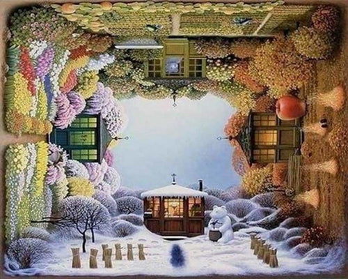 peinture par numéros | Rotation quatre Saisons | complexe paysages | FiguredArt
