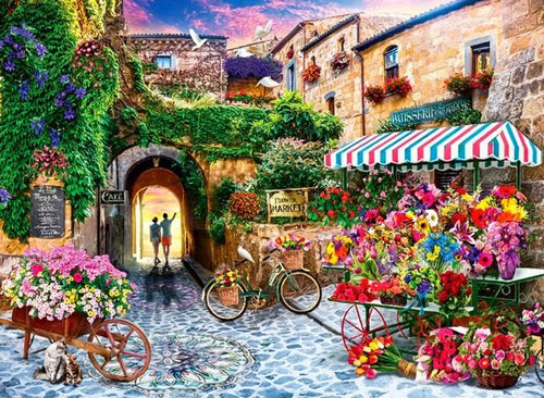 peinture par numéros | Rue des fleurs | Complexe, fleurs, paysages | FiguredArt