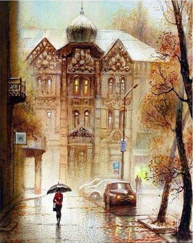 peinture par numéros | Rue dHiver en Russie | complexe ville | FiguredArt