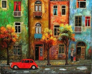 peinture par numéros | Rue sous la Pluie | complexe ville | FiguredArt