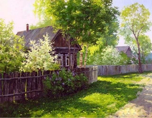 peinture par numéros | Rue tranquille | intermédiaire paysages | FiguredArt