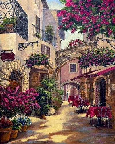 peinture par numéros | Ruelle tranquille | nouveautés ville complexe | FiguredArt