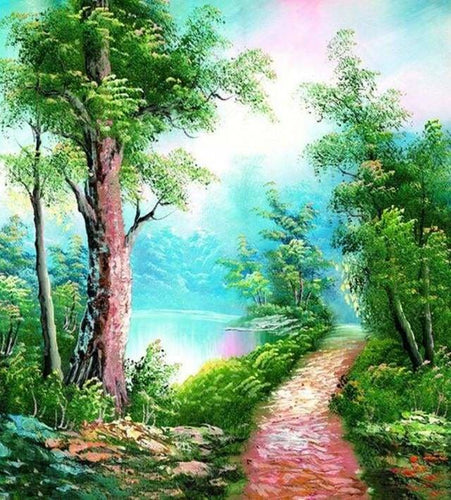 peinture par numéros | Sentier onirique | arbres complexe paysages | FiguredArt