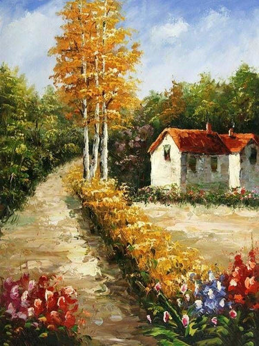 peinture par numéros | Sentier printanier | intermédiaire paysages | FiguredArt