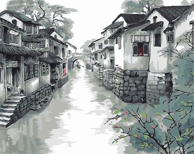 peinture par numéros | Suzhou en Chine | Facile, paysages | FiguredArt