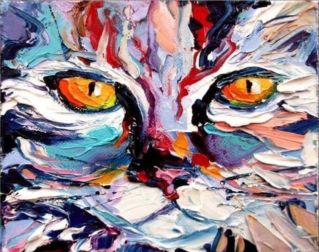 peinture par numéros | Tête de Chat peint | animaux chats complexe | FiguredArt
