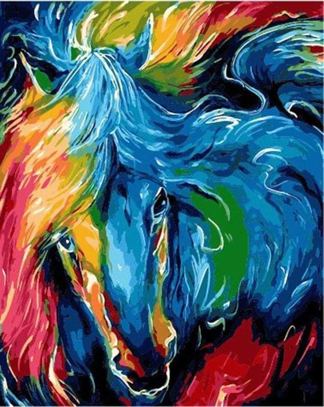 peinture par numéros | Tête de Cheval coloré | animaux chevaux facile | FiguredArt
