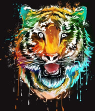 Charger l&#39;image dans la galerie, peinture par numéros | Tête de Tigre coloré | animaux complexe Pop Art tigres | FiguredArt